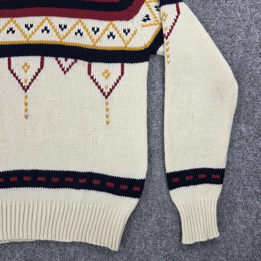 Youngbloods Sweater Men Medium Cream Southwestern Aztec Acrylic Knit Pullover 90 - Picture 12 of 16
